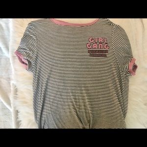 Striped shirt with writing